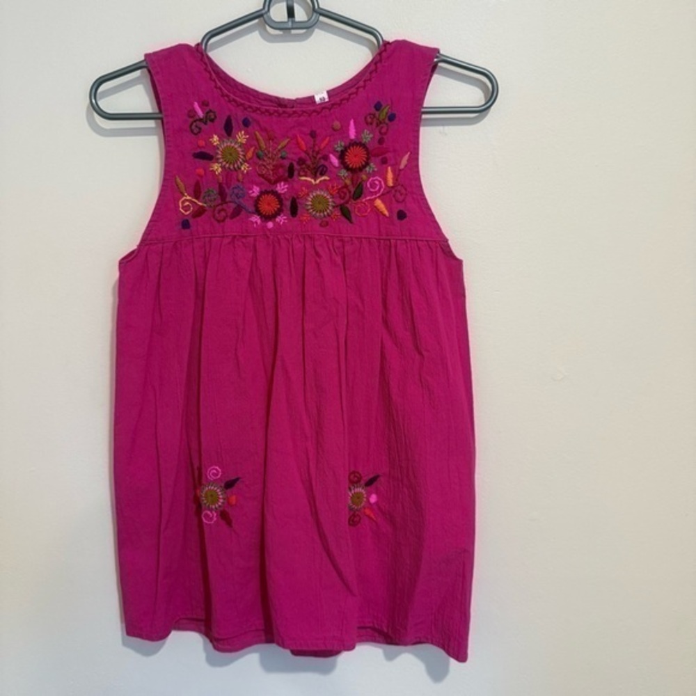 Girls Embroidered Cotton Sleveless Pink size 10